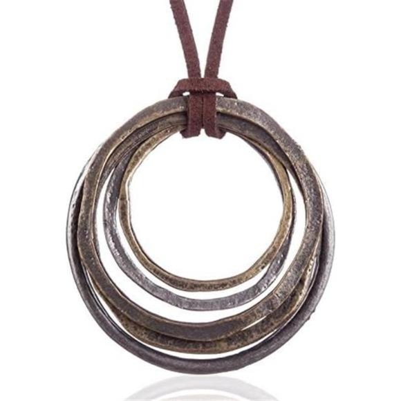 Womens Multilayer Pendant Necklaces Vintage Jewelry Fashion Long Sweater Boho - Picture 1 of 4